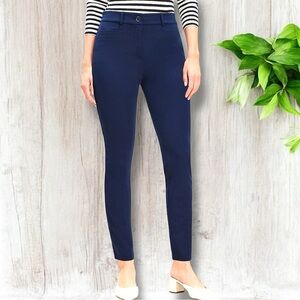NWT LOFT Size 2P Curvy Navy “The Perfect Skinny” Pants Cotton-Poly-Elastane